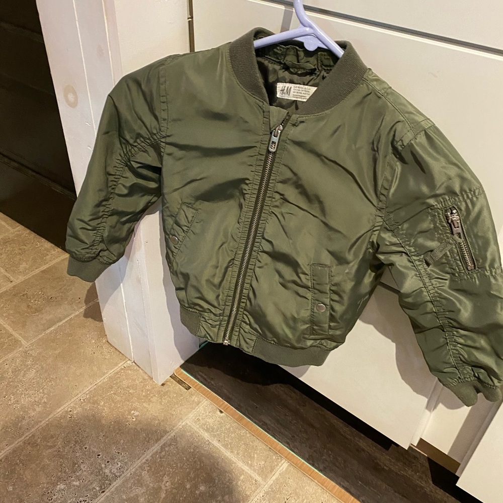 H&M green toddler bomber jacket